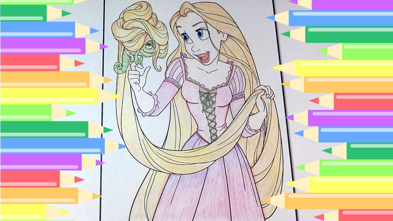 Страницы для раскрашивания - Tangled и Паскаль (ящерица)