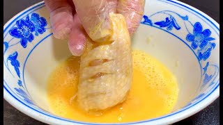 Fried chicken wings! Teach you how to marinate first and then fry, golden and crispy on the outside,