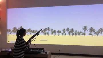 Skeet shooting in the simulator at the school for Chinese clay shooters.