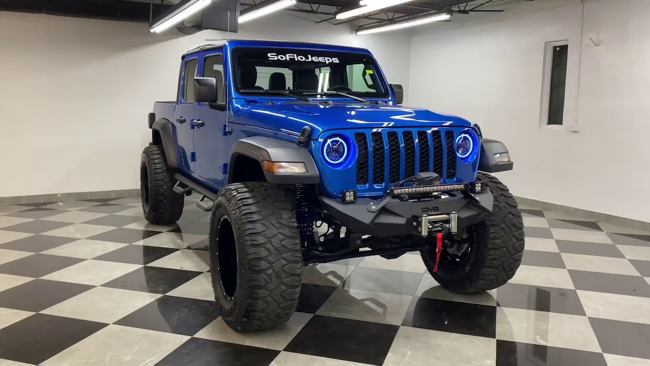 South Florida Jeeps Custom Hydro Blue Jeep Gladiator 6 Speed Manual Youtube