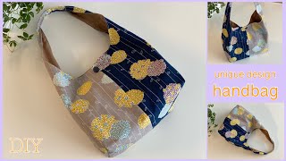 2色合わせハンドバッグ, 2 colors of fabrics in one bag, How to make , diy