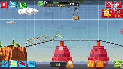 Build a bridge level 16 android.3 star go through.