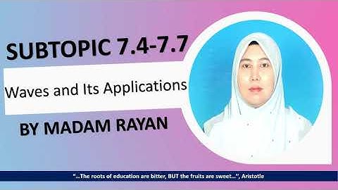 Physics SP015 Subtopic 7.4-7.7 (Waves and Its Applications)
