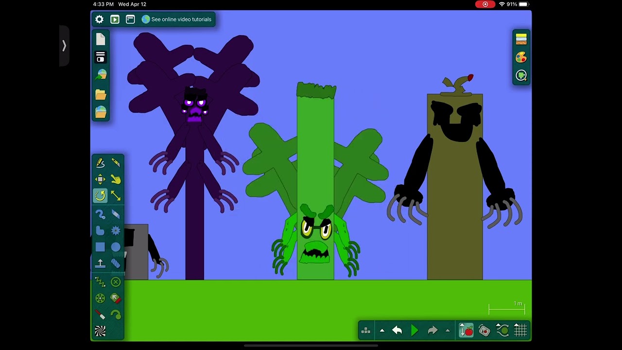 Uncannyblocks band 1SP-100SP in algodoo