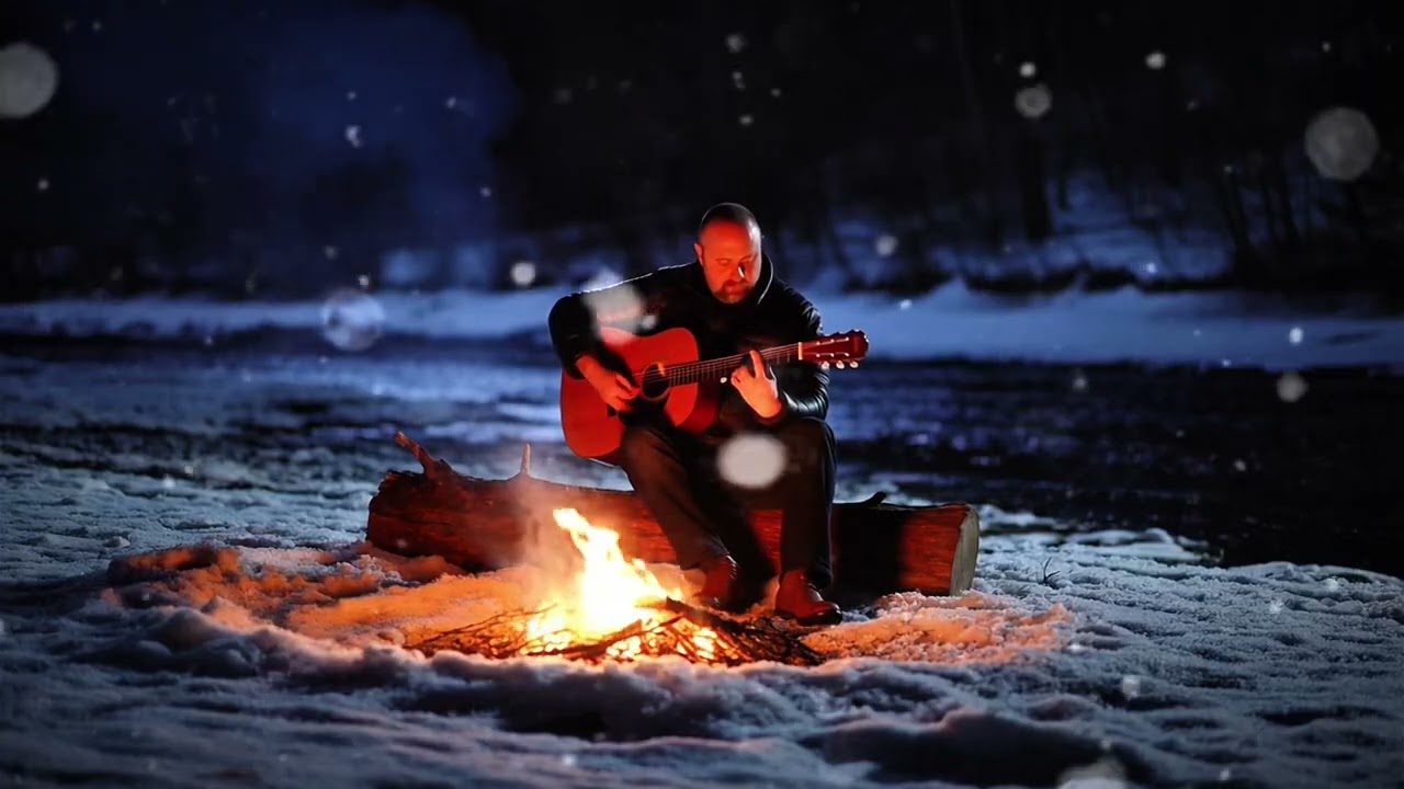 Kamp Ateşi Ambiyansı | Gitar & Piyano | 1 Saat Campfire Ambience with Guitar & Piano Forest | 1 Hour
