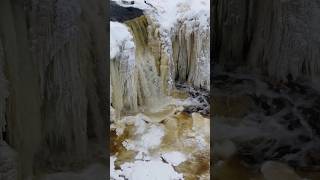 Водопад Ягала: замёрзшее природное чудо Эстонии #эстония