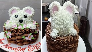 Most Wonderful Basket Birthday Teddy Cake Design |Basket Cake |Beautiful Birthday Cake Decorating