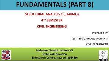 Fundamentals (Part 8) K.I. of Plane Frame - Structural Analysis 1 - 4th sem - 3140603 -Civil Eng-GTU