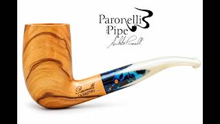 Video: Olive wood pipe Paronelli half bent handmade
