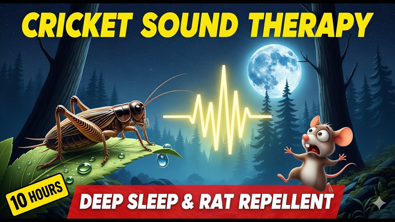 🔴 Cricket Sounds for Deep Sleep Therapy 🌙 | Natural Night Ambience for Stress Relief & Relaxation