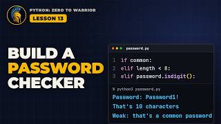 Full Password Strength Checker in Python (Beginner Project) | Lesson 13 Update