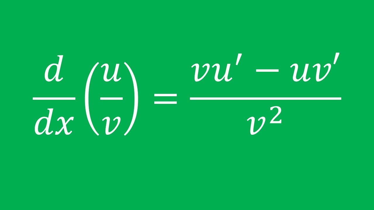 The Quotient Rule Proof - YouTube
