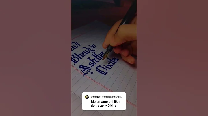 Dixita name art #shorts #calligraphy #calligraphylettering  #nameart (comment your name)