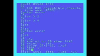 HX-10D [BASIC test] (1983) Toshiba (MSX1, Japan) - YouTube