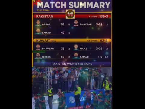 Pakistan Crowned Champions! 🇵🇰 Beat Kuwait in Hong Kong Super Sixes Final🏆