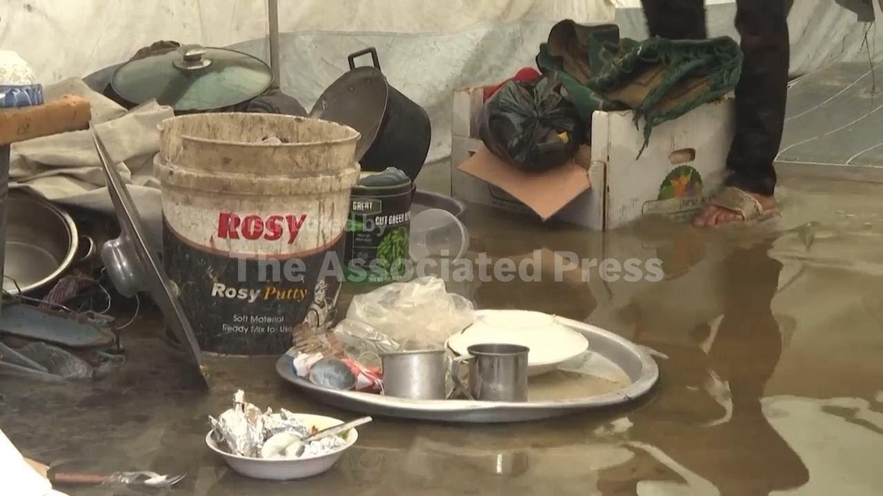 Children suffer as Gaza City camps engulfed by flood waters