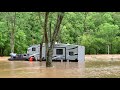 Ford Truck Pushes Camper out of flooded creek! Pigeon Forge, TN 5/4/21