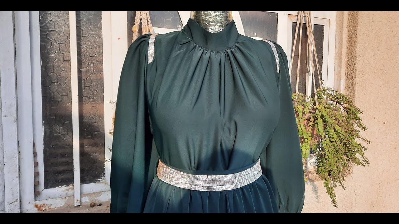 خياطه فستان ابو الياخه وكسرات بالرقبة باسهل طريقه الجزء الثاني - YouTube