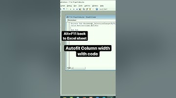 Auto fit column width with view code | ms excel