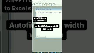 Auto fit column width with view code | ms excel screenshot 2