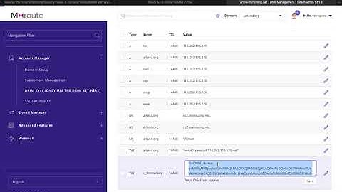 Adding MXroute DKIM key to Amazon Route53