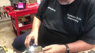Sharpening a Curved Shear on a Twice As Sharp