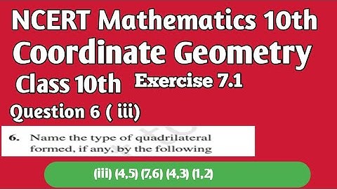 Name the type of Quadrilateral formed if any by the following points and give reason for your answer