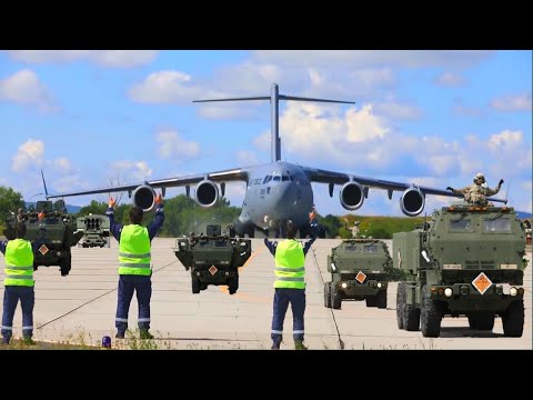 TAKEOFF C-17 GLOBEMASTER III WITH AMAZING ENGINE IN RIAU PEKANBARU