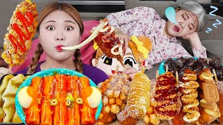 : Mukbang Spicy Tteokbokki Ramyun at night Eating SOUND by HIU 