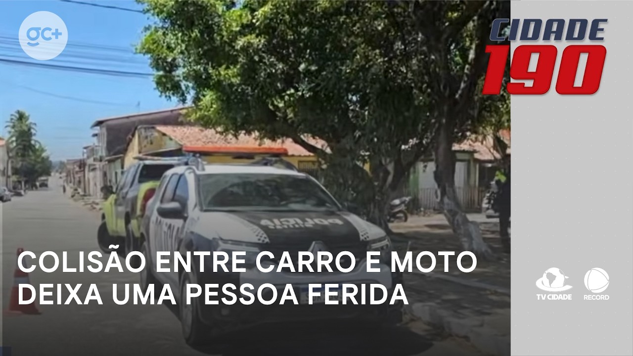 Colisão entre carro e moto deixa uma pessoa ferida na região metropolitana | Cidade 190