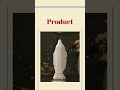 Hand Carved Wood Mother Mary Statue - Pearl White Religious Altar Decor