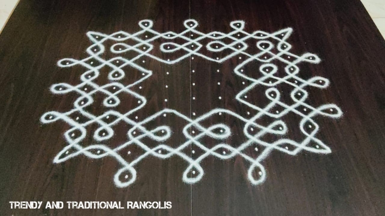 Beginners margazhi kolam | 9-9 dots melikala muggulu | kambi kolam | Trendy and traditional rangolis