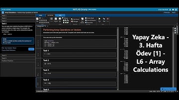 Osman Talha BİLİM - Yapay Zeka - 3.Hafta Ödev [1] L6 -Matlab Onramp Array Calculations