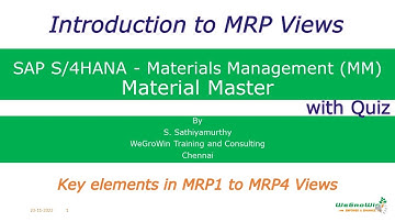 SAP MM | Introduction to MRP Views in SAP Material Master | MRP1 to MRP4 Explained | 02-12