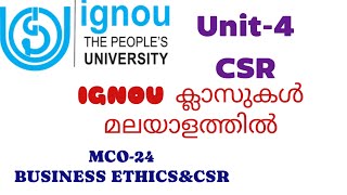 MCO-24 unit-5  CSR #ignou #ignouclasses #malayalam #mcom #mco