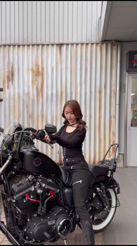 オールブラックな日🏍 #harleydavidson #ゼロファクトリー #ハーレーダビッドソン
