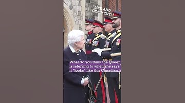 The Queen giggles with Canadian officers️ #shorts #queenelizabethii #canadian #officers #ukroyal