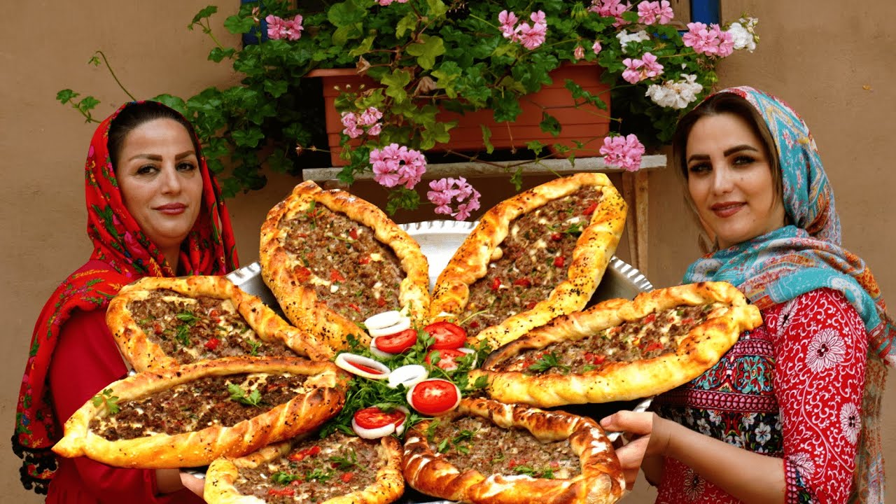 Village-Style Pide: The Ultimate Turkish Pizza Recipe | Village life | Iran Nomadic life