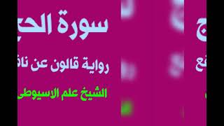 سورة الحج برواية قالون عن نافع القارئ الشيخ علم الاسيوطى