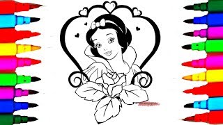 Coloring Book Snow White The Disney Princess Coloring Pages l Kids Drawing and Coloring Videos