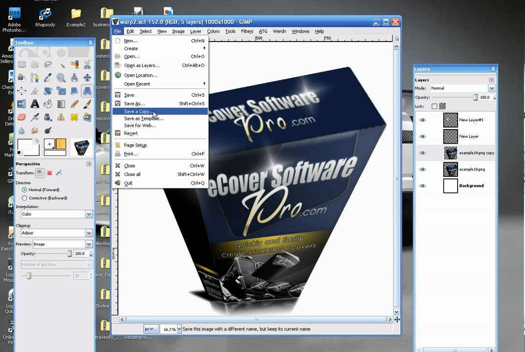 Create an Awesome Warped eBox Using GIMP (1 of 2) - eCover Software Pro