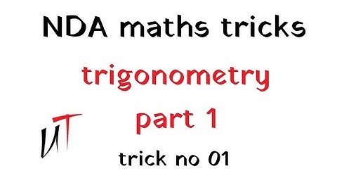 nda maths tricks trigonometry part 1