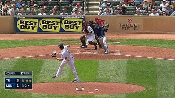 TB@MIN: Escobar lofts an RBI double to right field