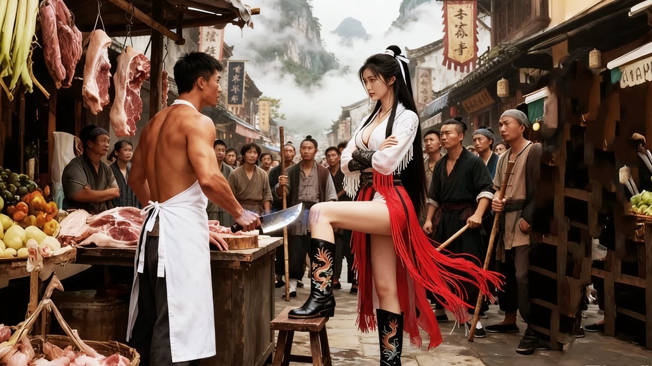 Matriarchal society, butcher’s son defeats thug, enters martial arts tournament, uncovers secret.