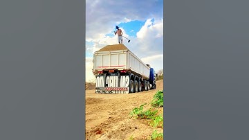 Construction Aesthetics in Time-Lapse – Perfect Tarp Tying on a Truck! #work #satisfying