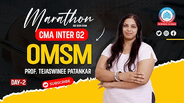 CMA Inter G2 | Dec 2024 Exam | Marathon | SM - DAY 2 | By Prof. Tejaswinee Patankar | AGRAWAL CLASS