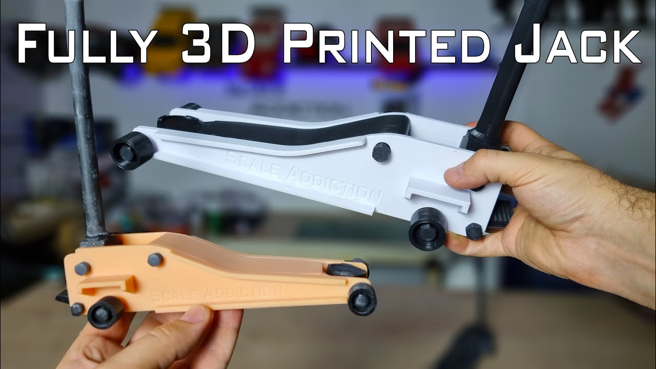 Fully 3D printed 10th scale car jack/ how to design printable model in