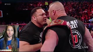 WWE Raw 7\/10\/17 Brock Lesnar confronts Roman Reigns and Samoa Joe