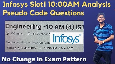 Infosys Slot1 10am Pseudo Code Questions | Infosys 06/03/2022 Coding Exam Questions