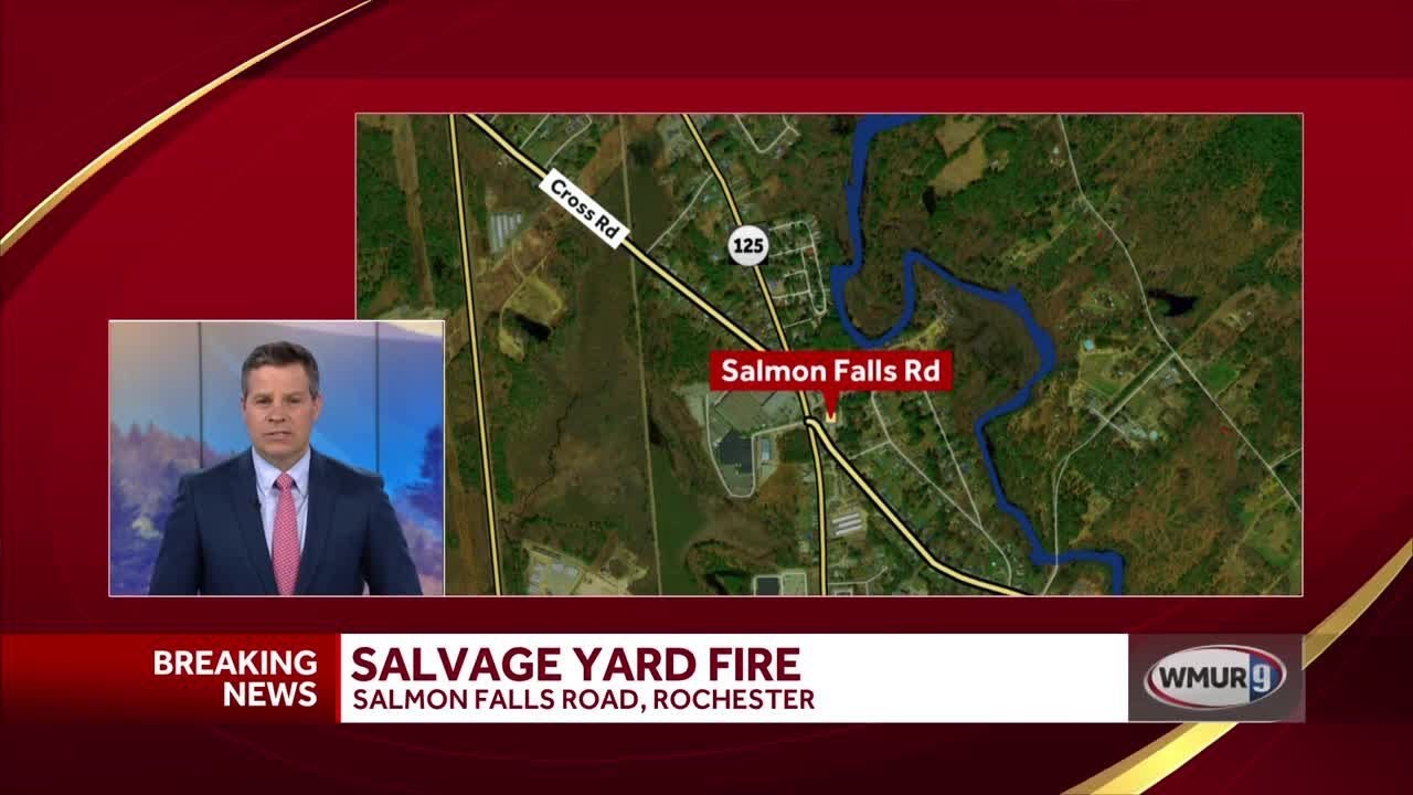 Fire breaks out at Rochester auto salvage yard - YouTube